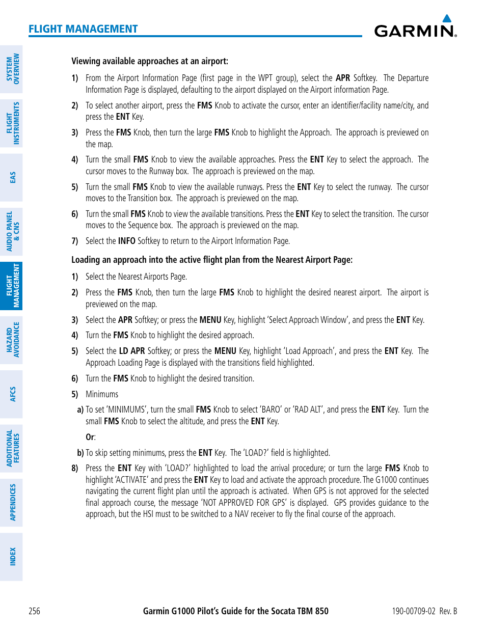 Flight management | Garmin G1000 Socata TBM 850 User Manual | Page 270 / 600