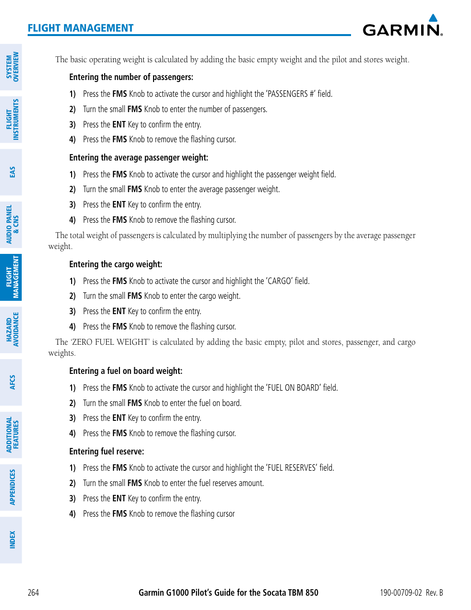 Flight management | Garmin G1000 Socata TBM 850 User Manual | Page 278 / 600