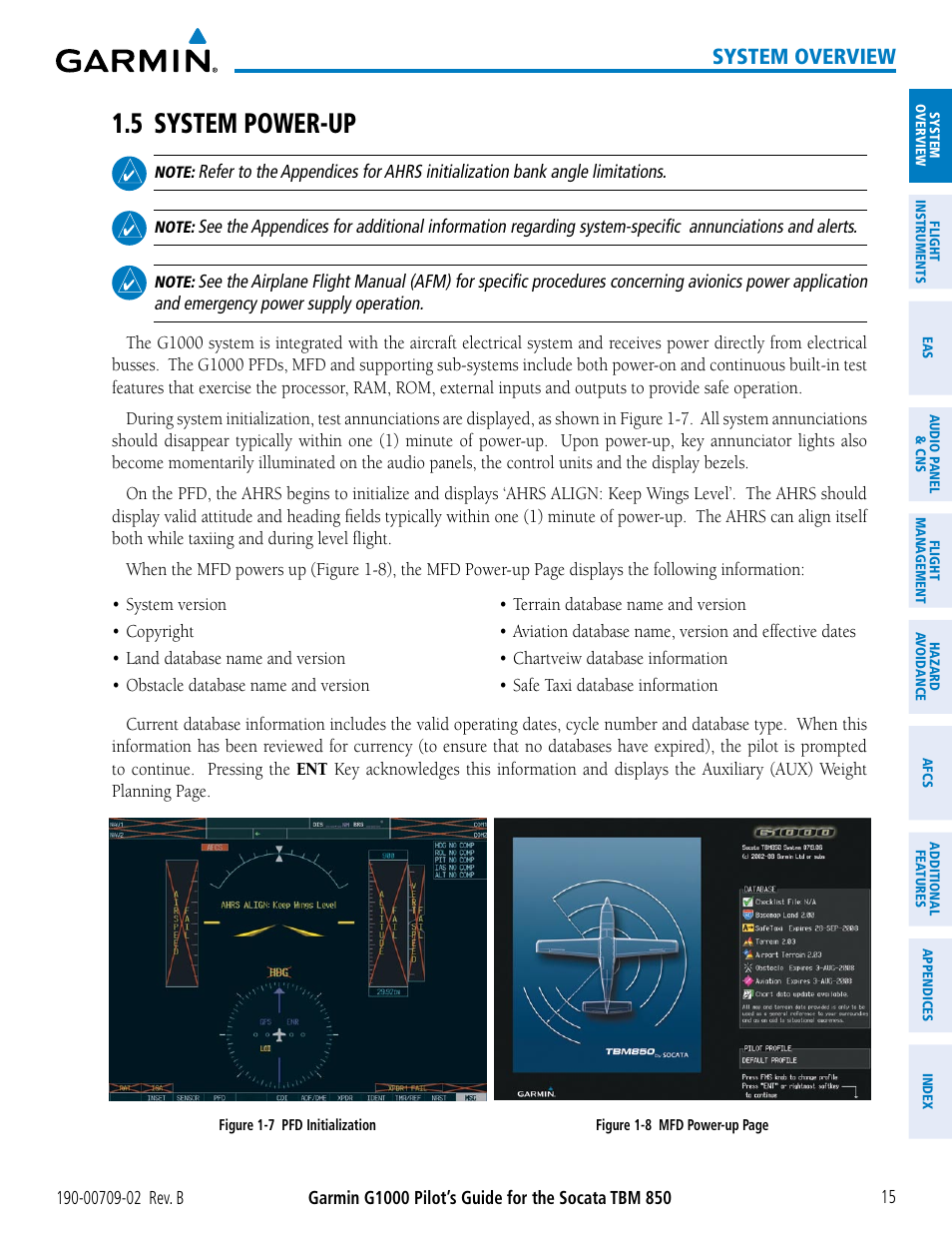 5 system power-up, System overview | Garmin G1000 Socata TBM 850 User Manual | Page 29 / 600