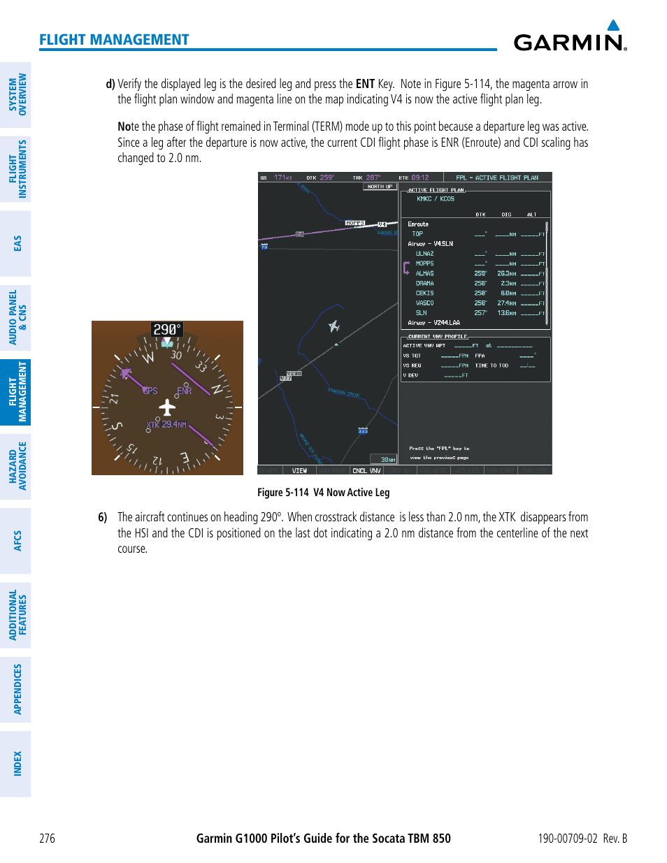 Flight management | Garmin G1000 Socata TBM 850 User Manual | Page 290 / 600