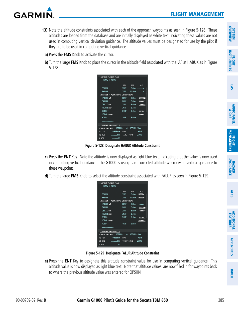 Flight management | Garmin G1000 Socata TBM 850 User Manual | Page 299 / 600