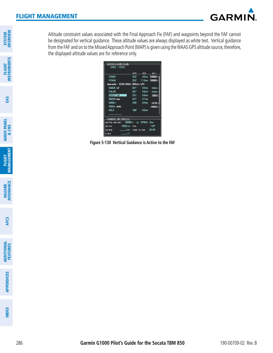 Flight management | Garmin G1000 Socata TBM 850 User Manual | Page 300 / 600