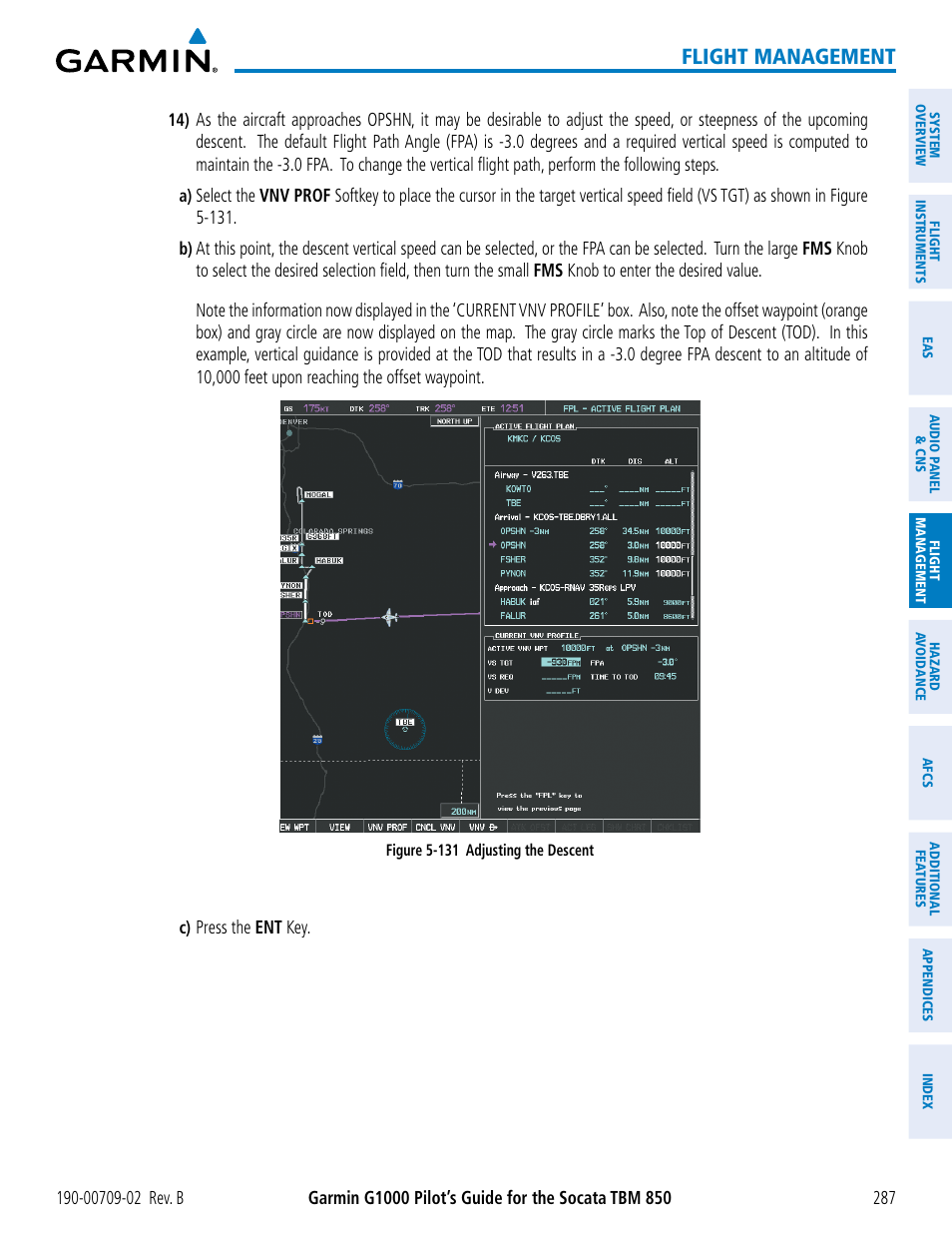 Flight management | Garmin G1000 Socata TBM 850 User Manual | Page 301 / 600