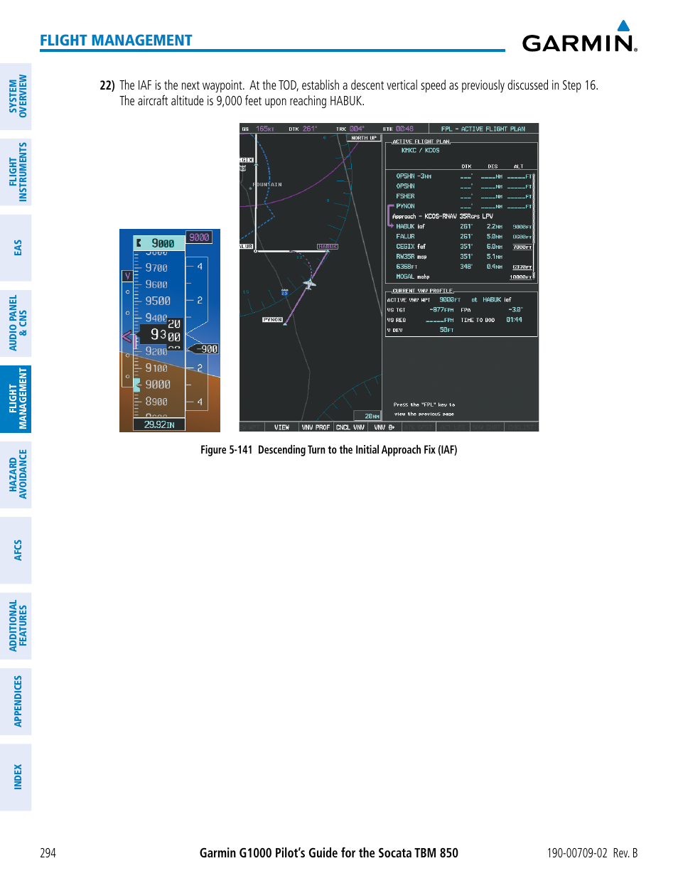 Flight management | Garmin G1000 Socata TBM 850 User Manual | Page 308 / 600