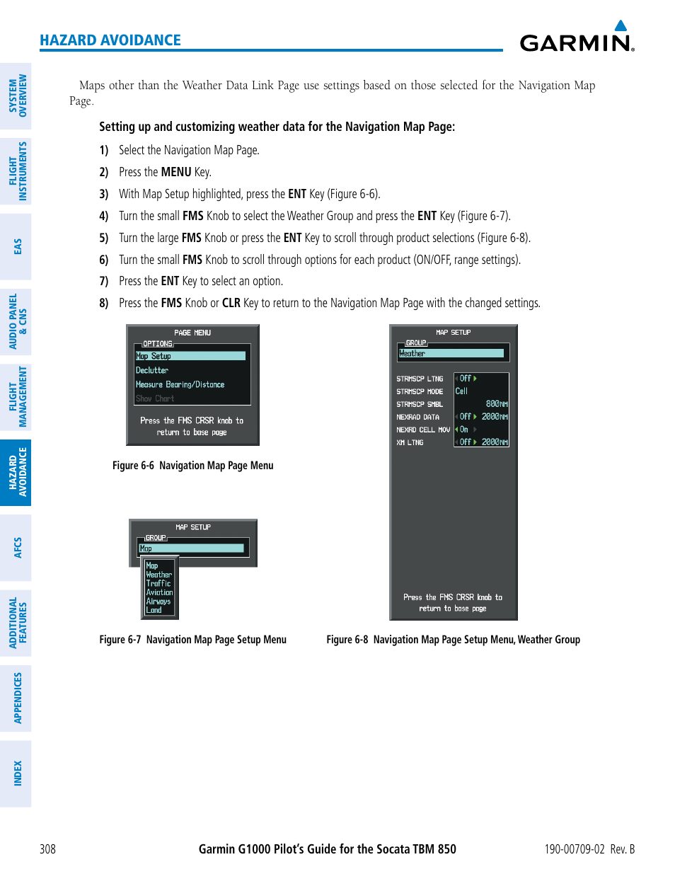 Hazard avoidance | Garmin G1000 Socata TBM 850 User Manual | Page 322 / 600