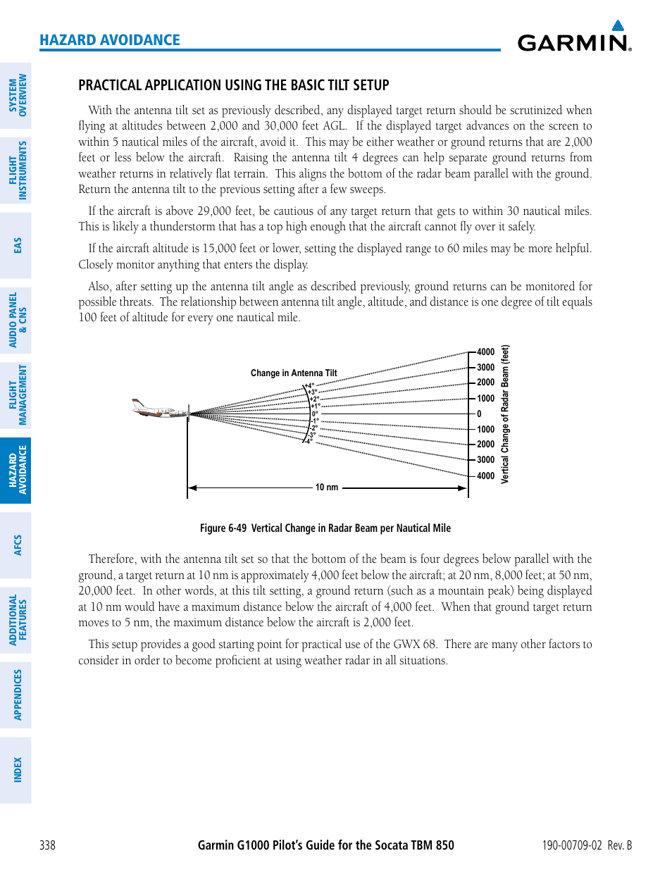 Hazard avoidance, Practical application using the basic tilt setup | Garmin G1000 Socata TBM 850 User Manual | Page 352 / 600