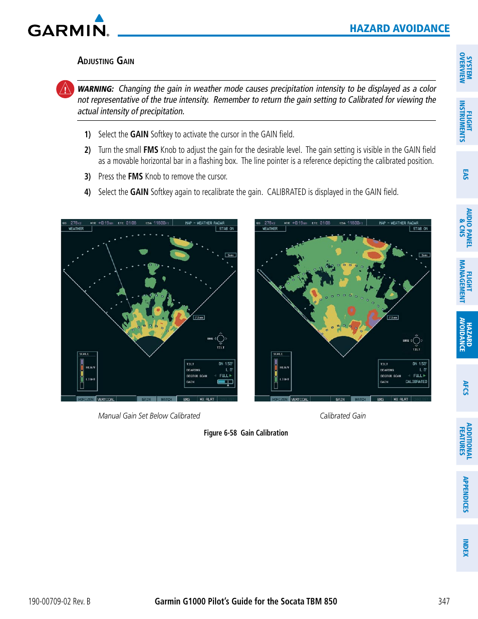 Hazard avoidance | Garmin G1000 Socata TBM 850 User Manual | Page 361 / 600