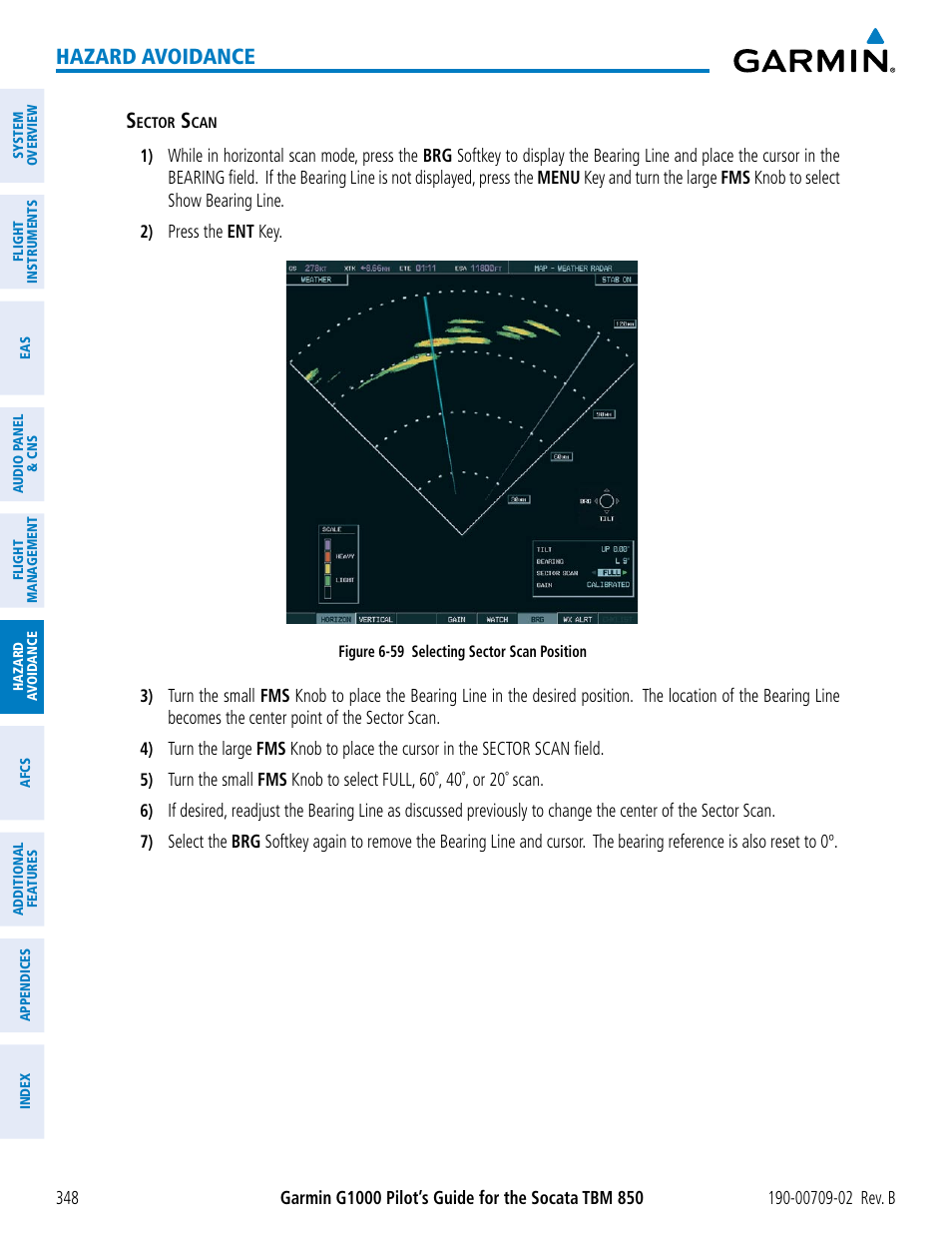 Hazard avoidance | Garmin G1000 Socata TBM 850 User Manual | Page 362 / 600