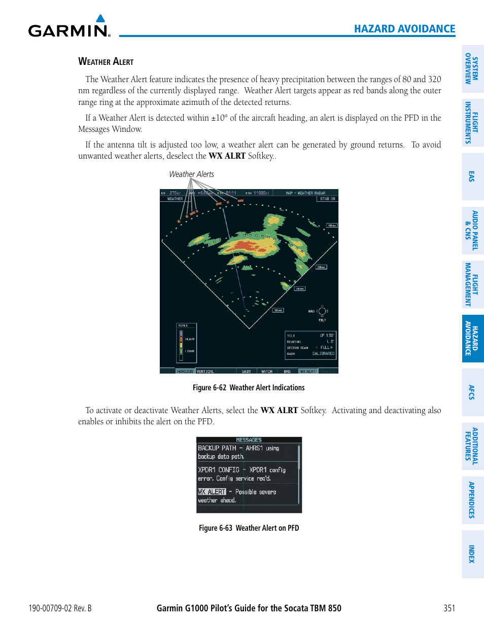 Hazard avoidance | Garmin G1000 Socata TBM 850 User Manual | Page 365 / 600