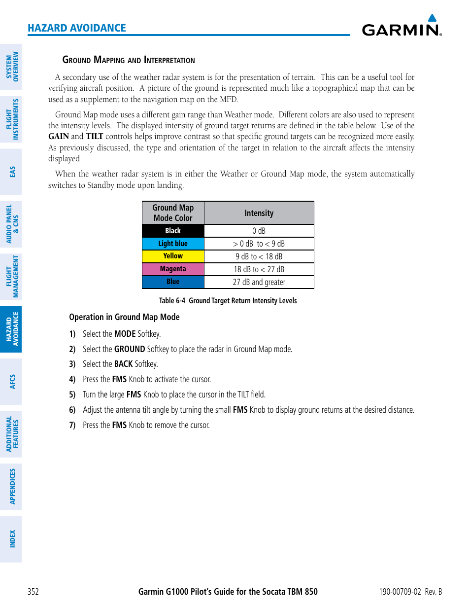 Hazard avoidance | Garmin G1000 Socata TBM 850 User Manual | Page 366 / 600