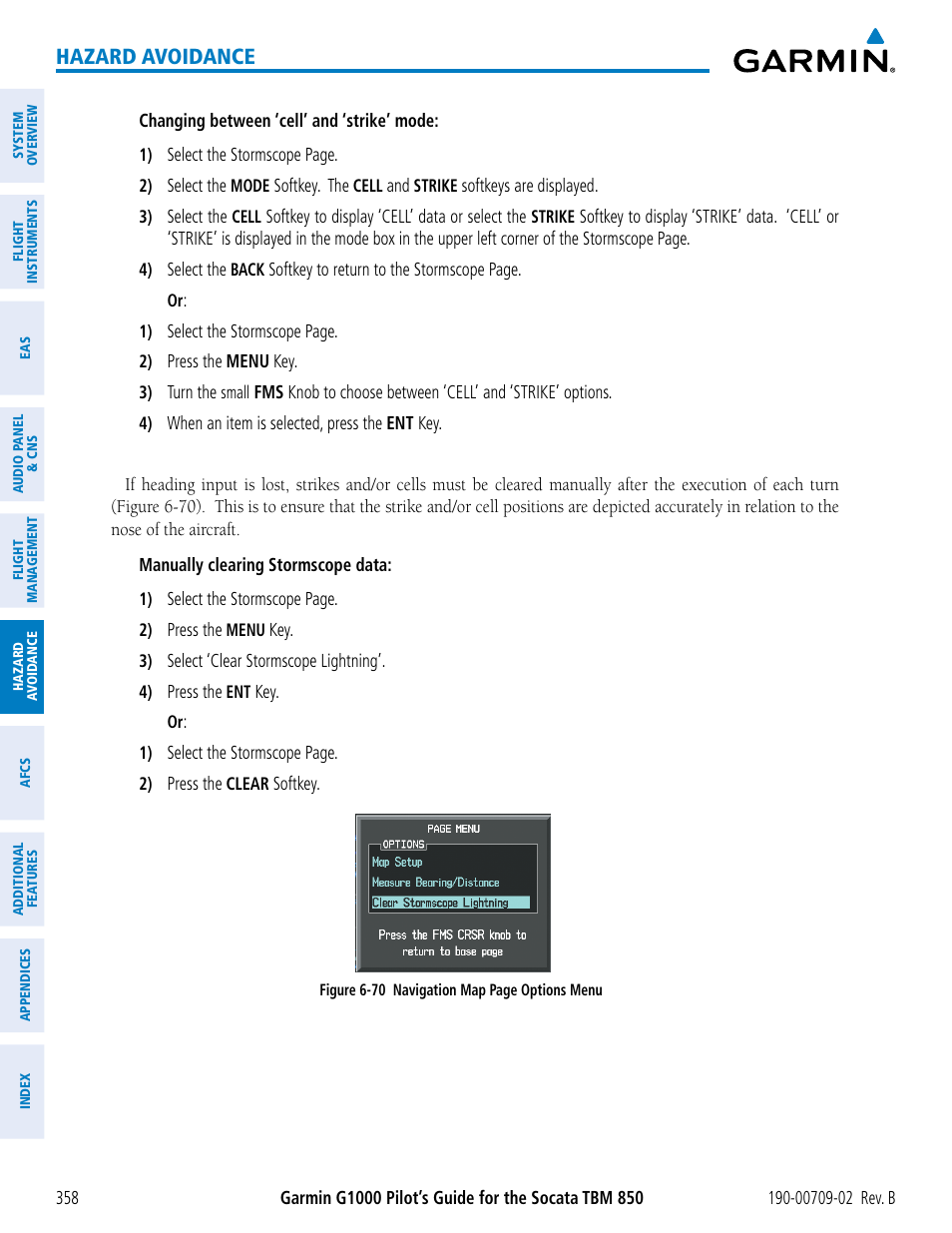 Hazard avoidance | Garmin G1000 Socata TBM 850 User Manual | Page 372 / 600