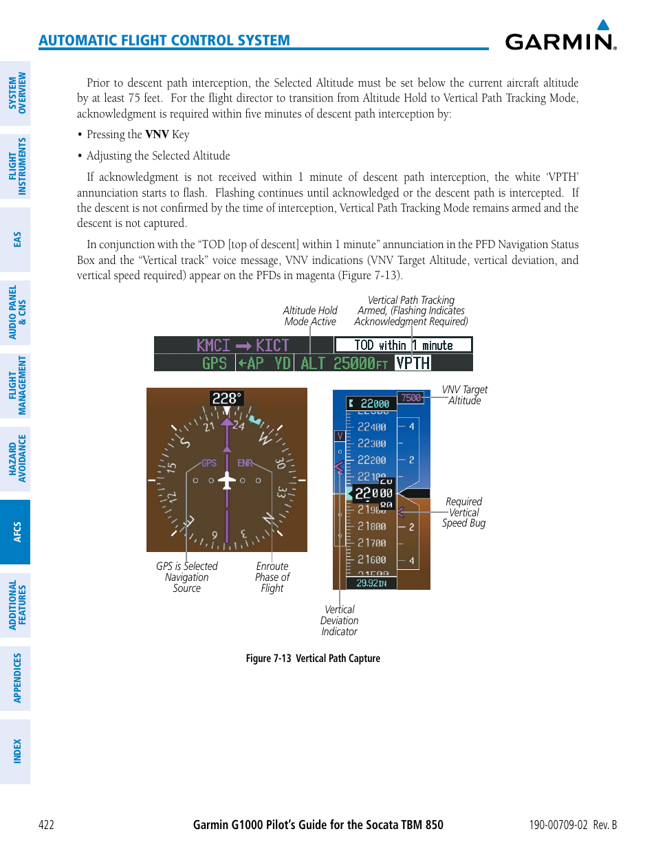 Automatic flight control system | Garmin G1000 Socata TBM 850 User Manual | Page 436 / 600