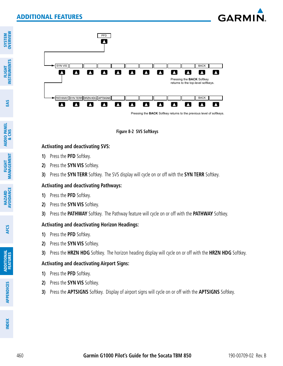 Additional features | Garmin G1000 Socata TBM 850 User Manual | Page 474 / 600