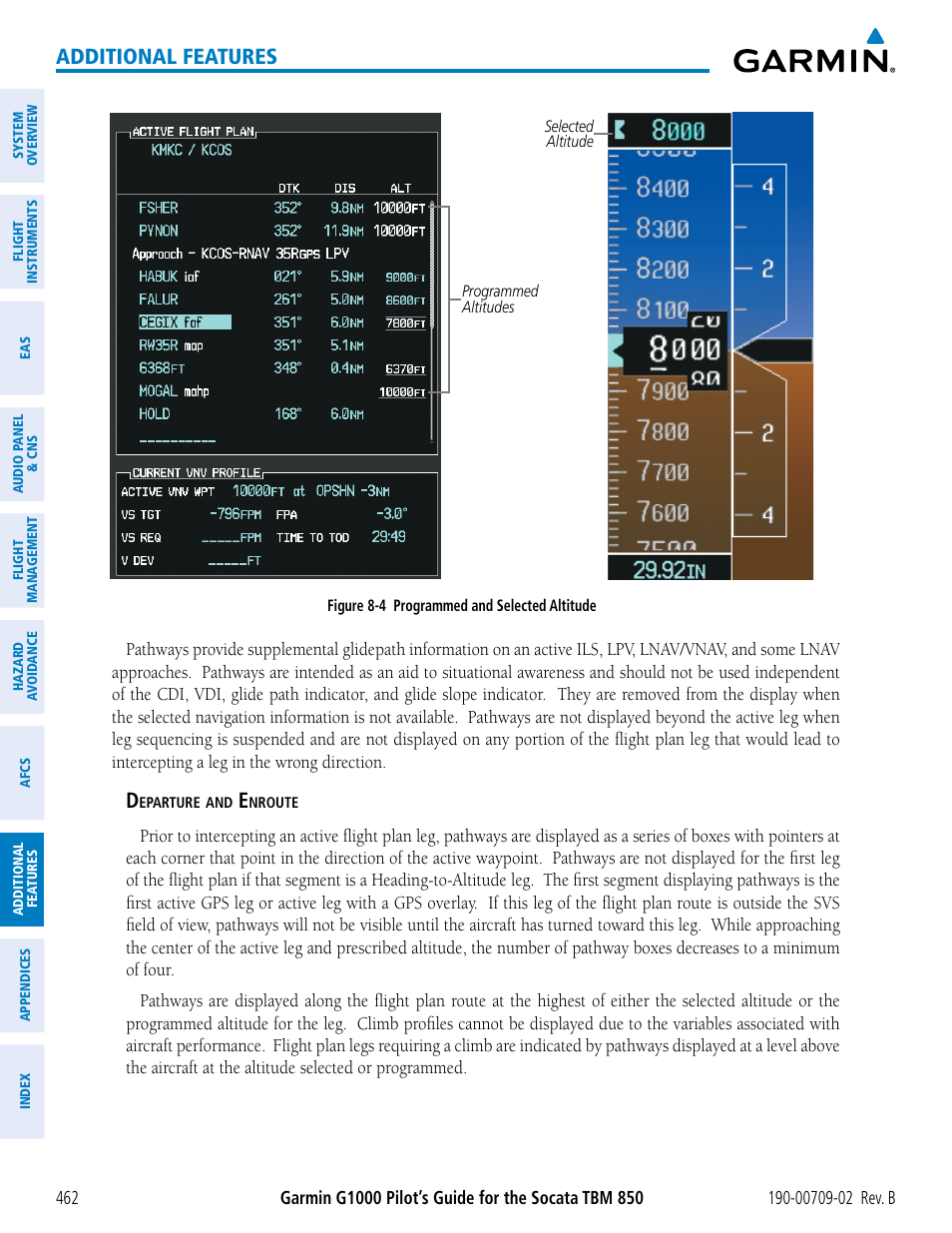 Additional features | Garmin G1000 Socata TBM 850 User Manual | Page 476 / 600