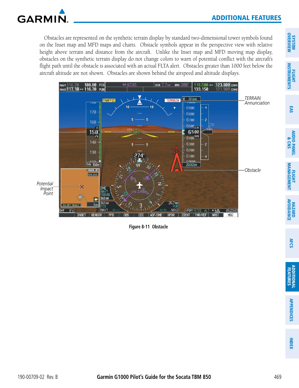 Additional features | Garmin G1000 Socata TBM 850 User Manual | Page 483 / 600