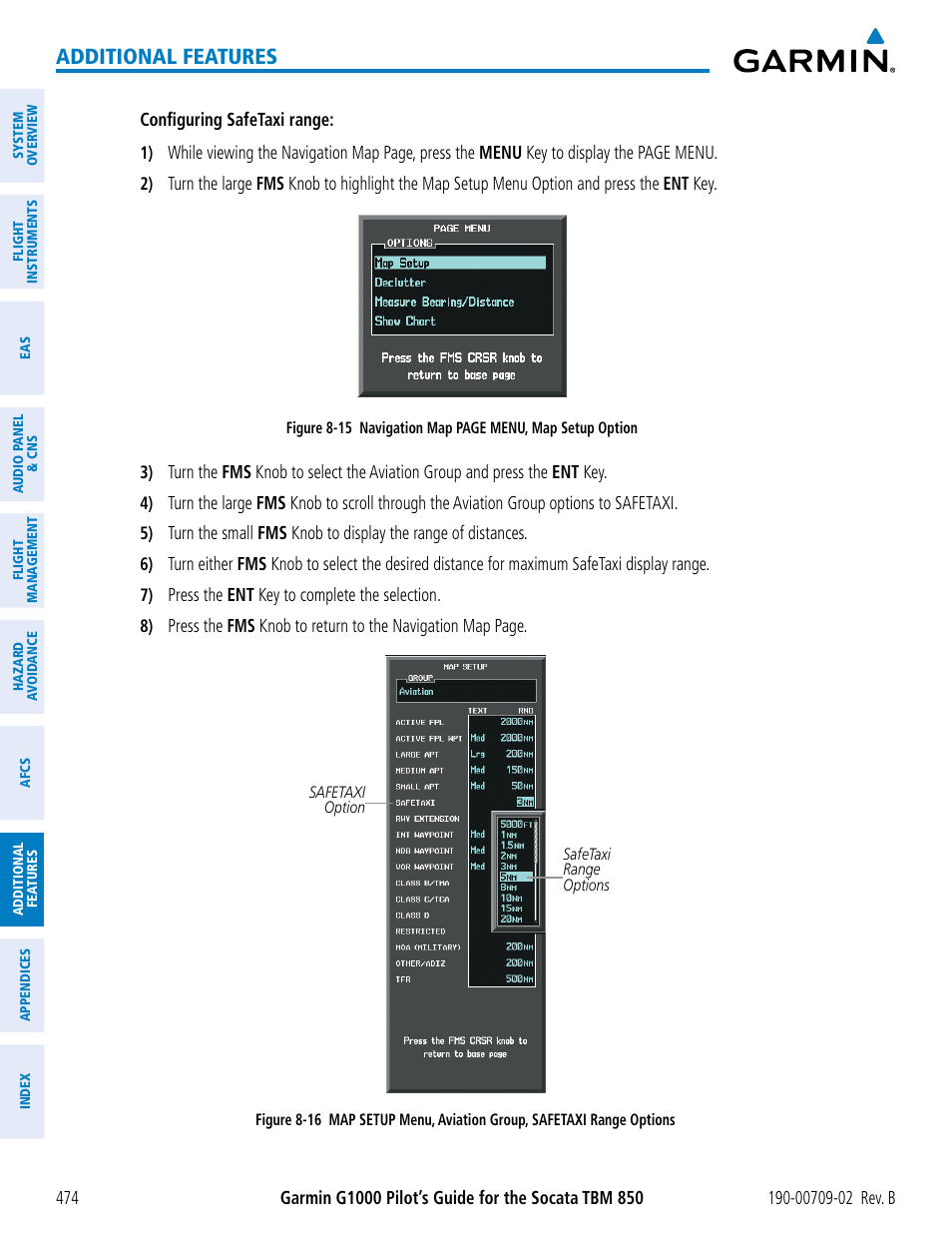 Additional features | Garmin G1000 Socata TBM 850 User Manual | Page 488 / 600