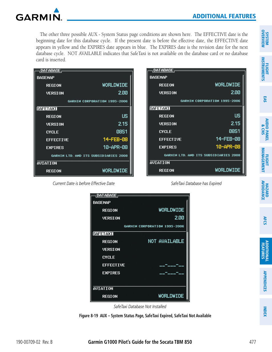 Additional features | Garmin G1000 Socata TBM 850 User Manual | Page 491 / 600