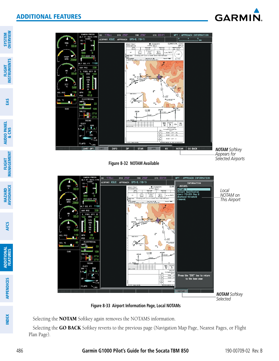 Additional features | Garmin G1000 Socata TBM 850 User Manual | Page 500 / 600