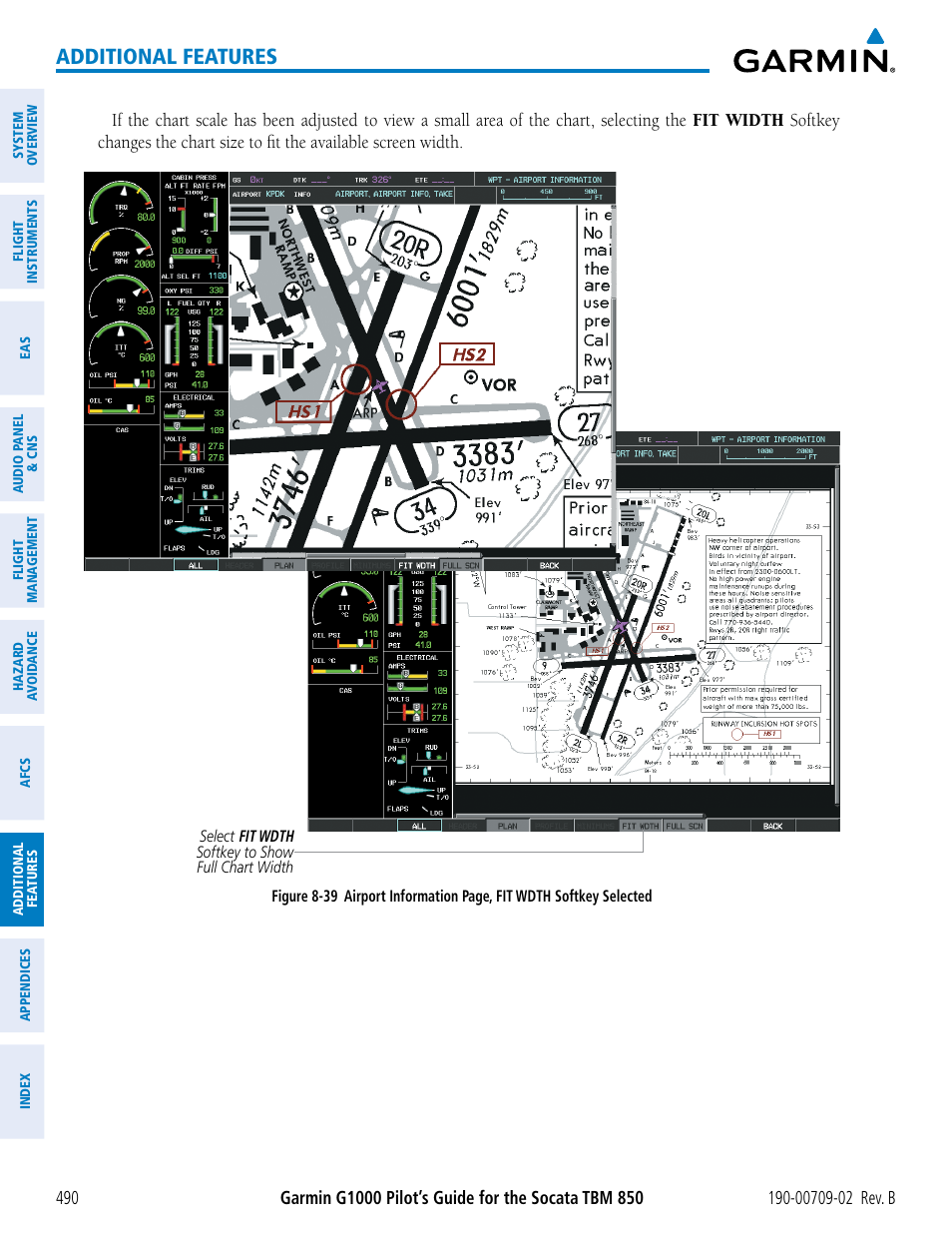 Additional features | Garmin G1000 Socata TBM 850 User Manual | Page 504 / 600