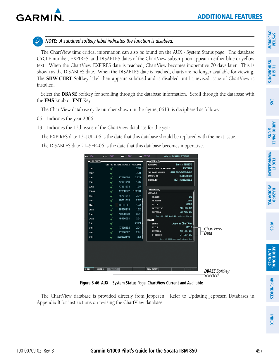 Additional features | Garmin G1000 Socata TBM 850 User Manual | Page 511 / 600