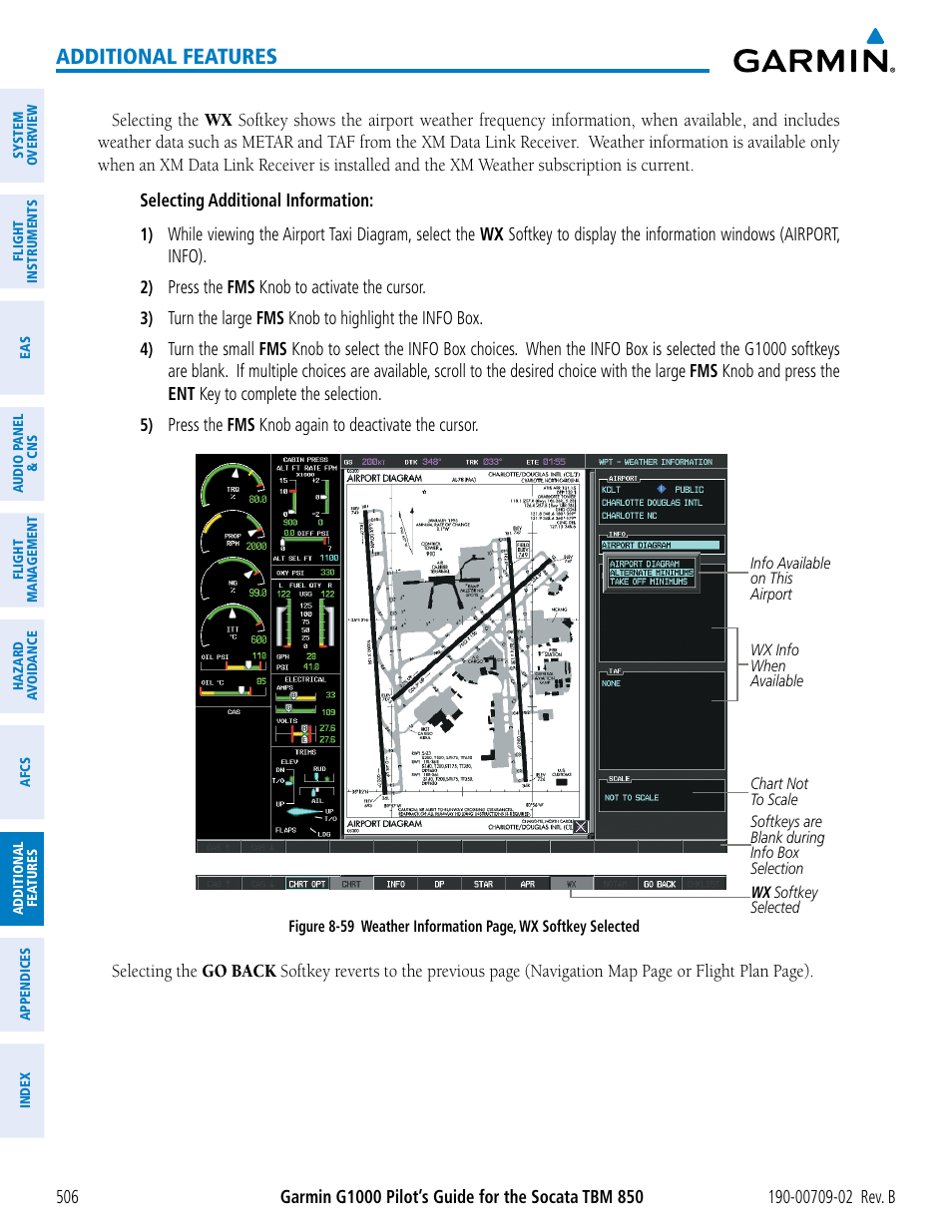 Additional features | Garmin G1000 Socata TBM 850 User Manual | Page 520 / 600