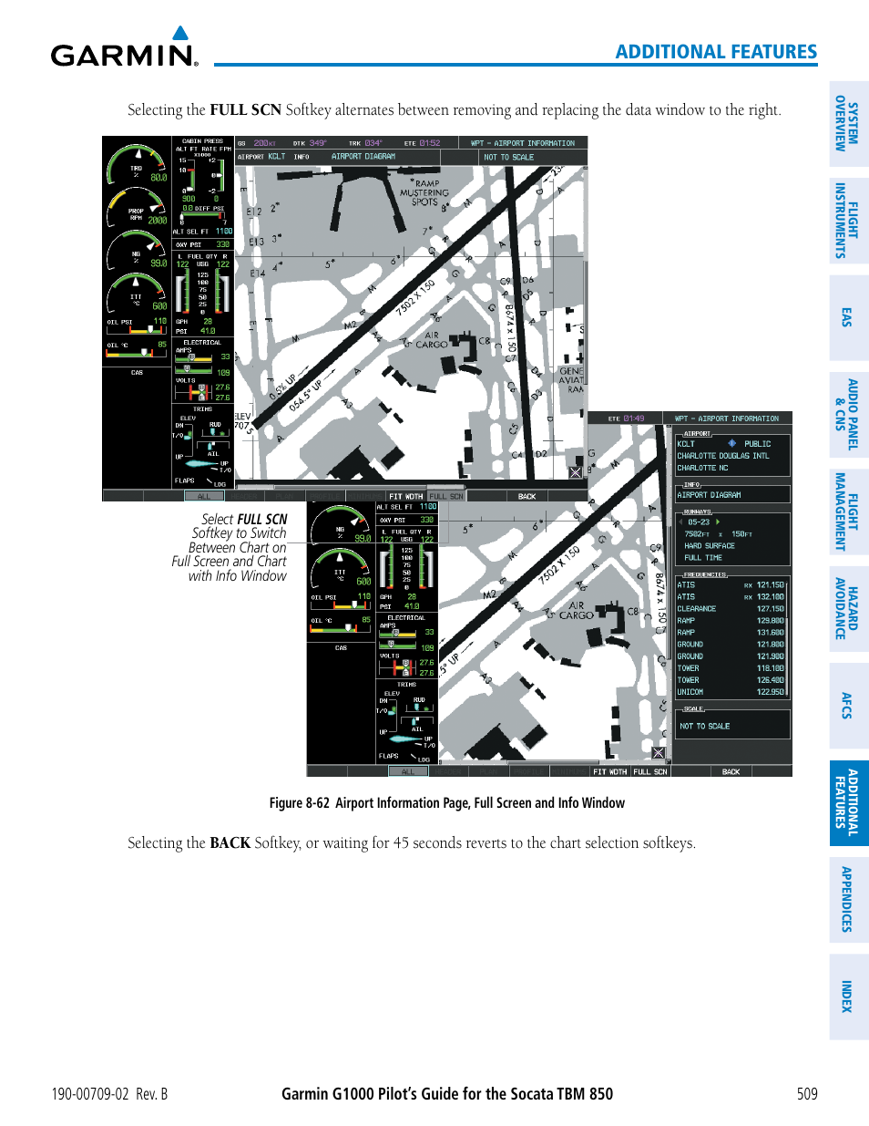 Additional features | Garmin G1000 Socata TBM 850 User Manual | Page 523 / 600