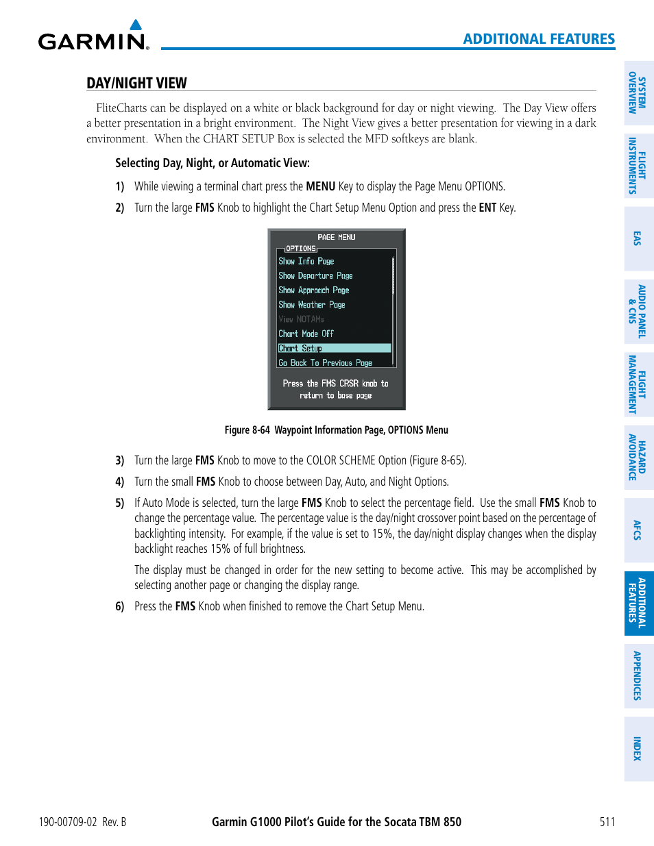 Day/night view, Additional features | Garmin G1000 Socata TBM 850 User Manual | Page 525 / 600