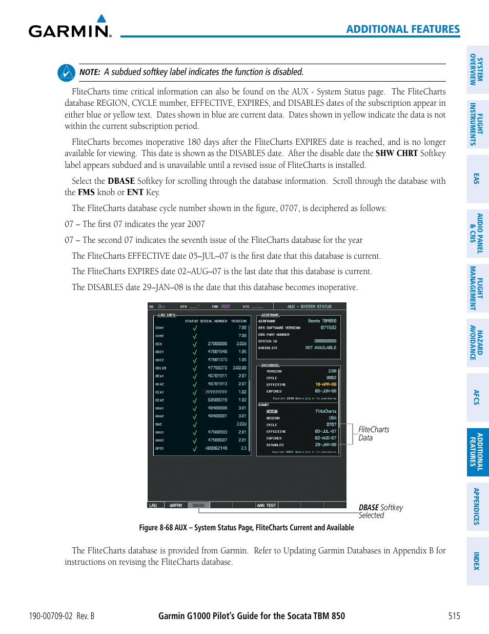 Additional features | Garmin G1000 Socata TBM 850 User Manual | Page 529 / 600