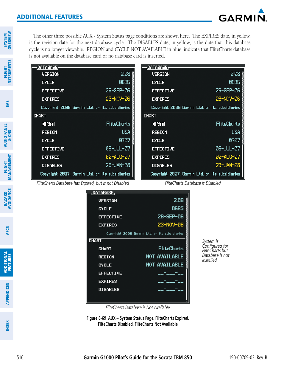 Additional features | Garmin G1000 Socata TBM 850 User Manual | Page 530 / 600