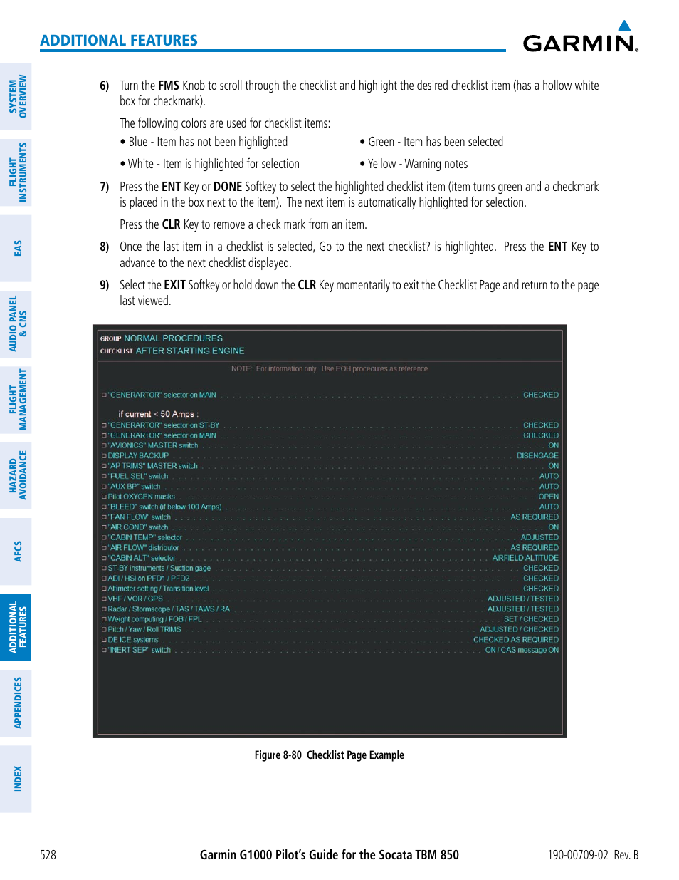 Additional features | Garmin G1000 Socata TBM 850 User Manual | Page 542 / 600