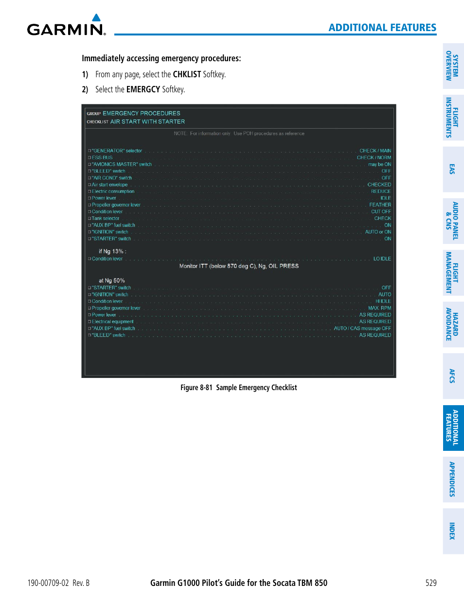 Additional features | Garmin G1000 Socata TBM 850 User Manual | Page 543 / 600