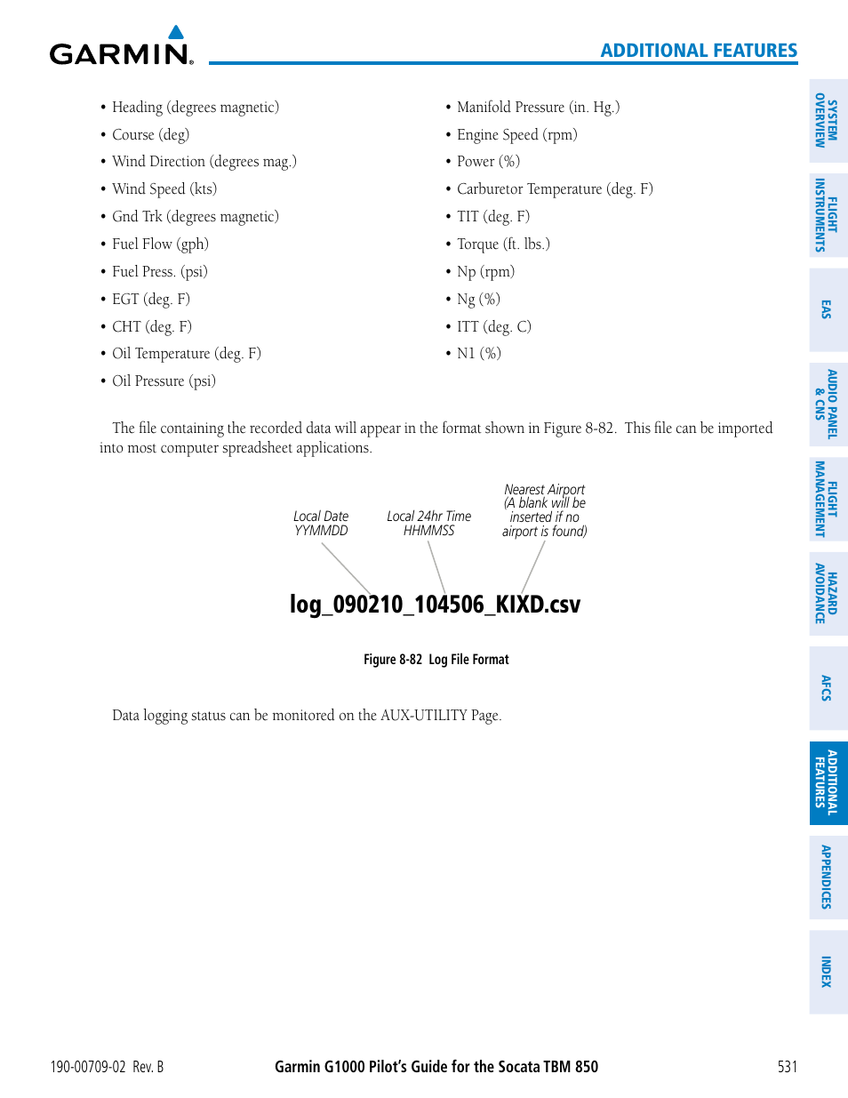 Additional features | Garmin G1000 Socata TBM 850 User Manual | Page 545 / 600