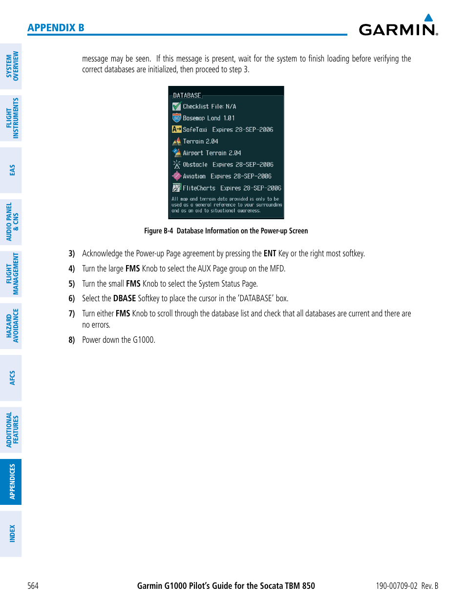 Appendix b | Garmin G1000 Socata TBM 850 User Manual | Page 578 / 600