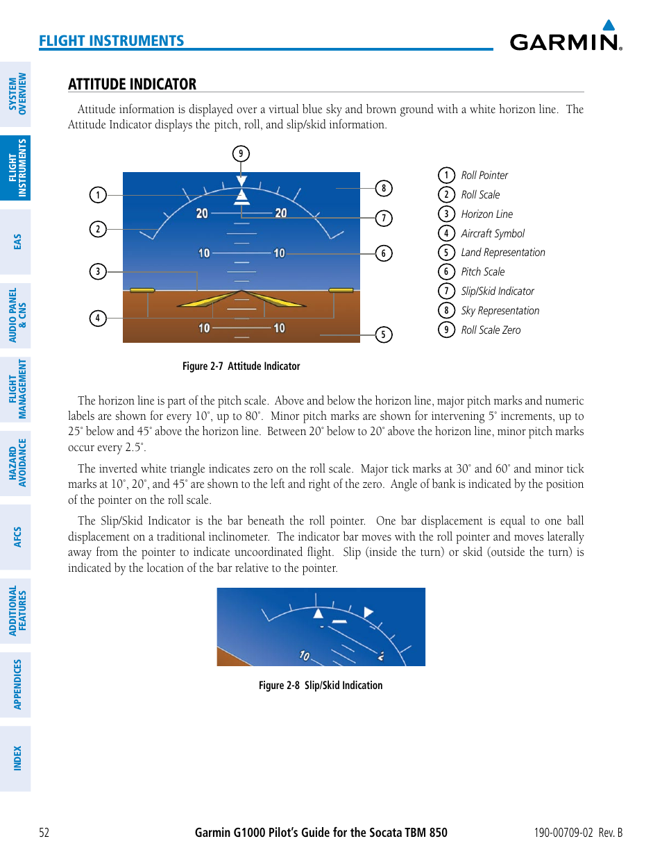 Attitude indicator, Flight instruments | Garmin G1000 Socata TBM 850 User Manual | Page 66 / 600