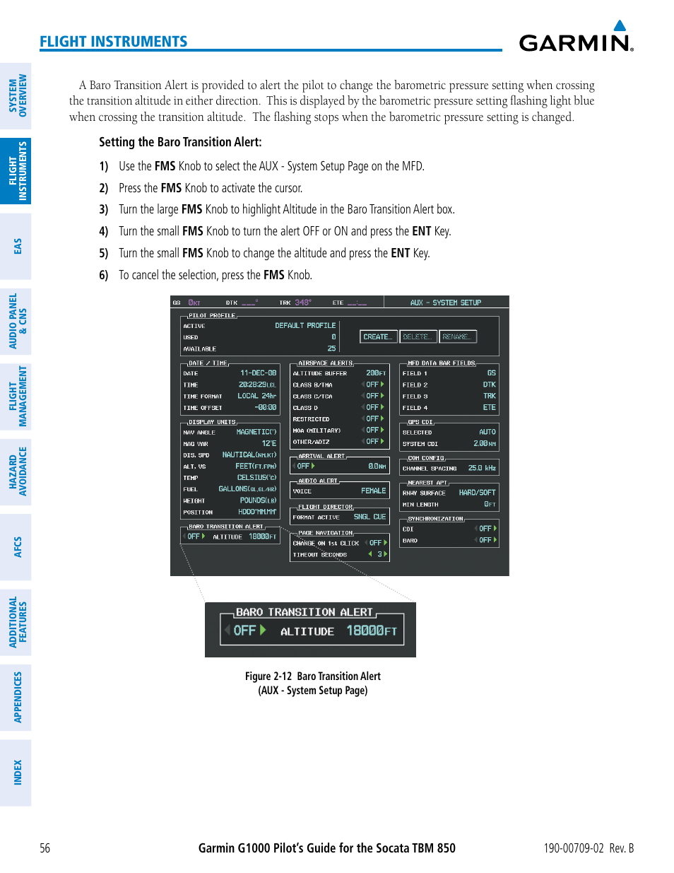 Flight instruments | Garmin G1000 Socata TBM 850 User Manual | Page 70 / 600