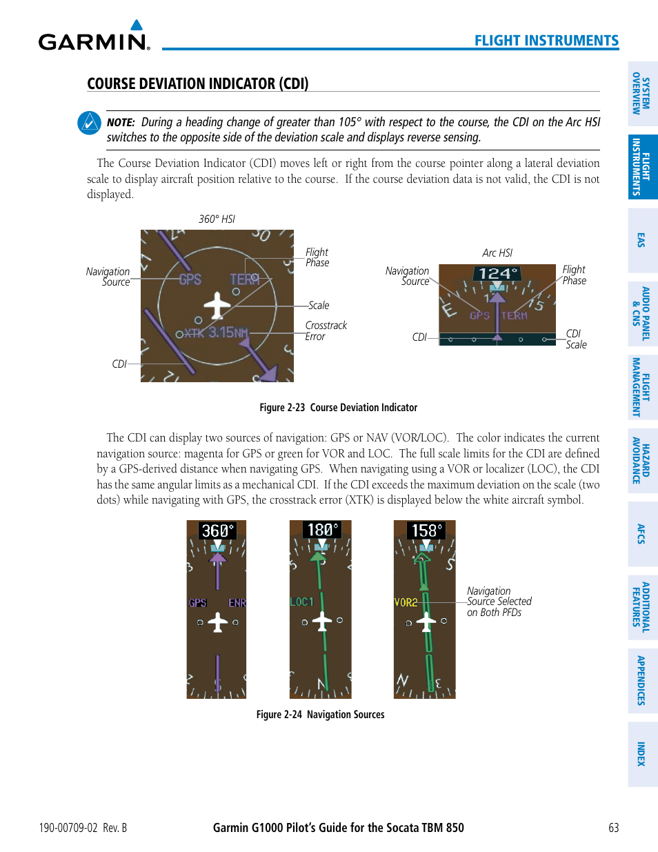 Course deviation indicator (cdi), Flight instruments | Garmin G1000 Socata TBM 850 User Manual | Page 77 / 600