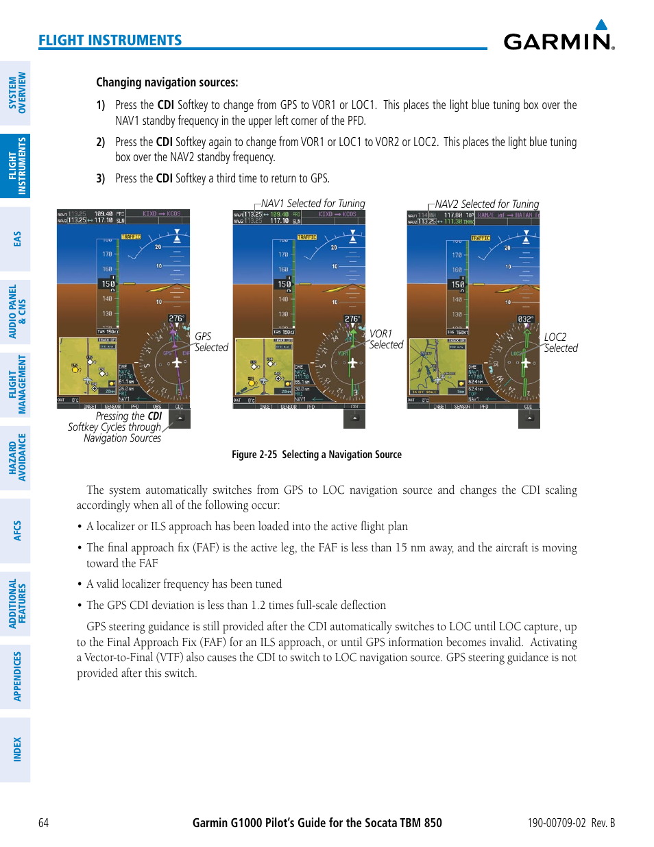 Flight instruments | Garmin G1000 Socata TBM 850 User Manual | Page 78 / 600