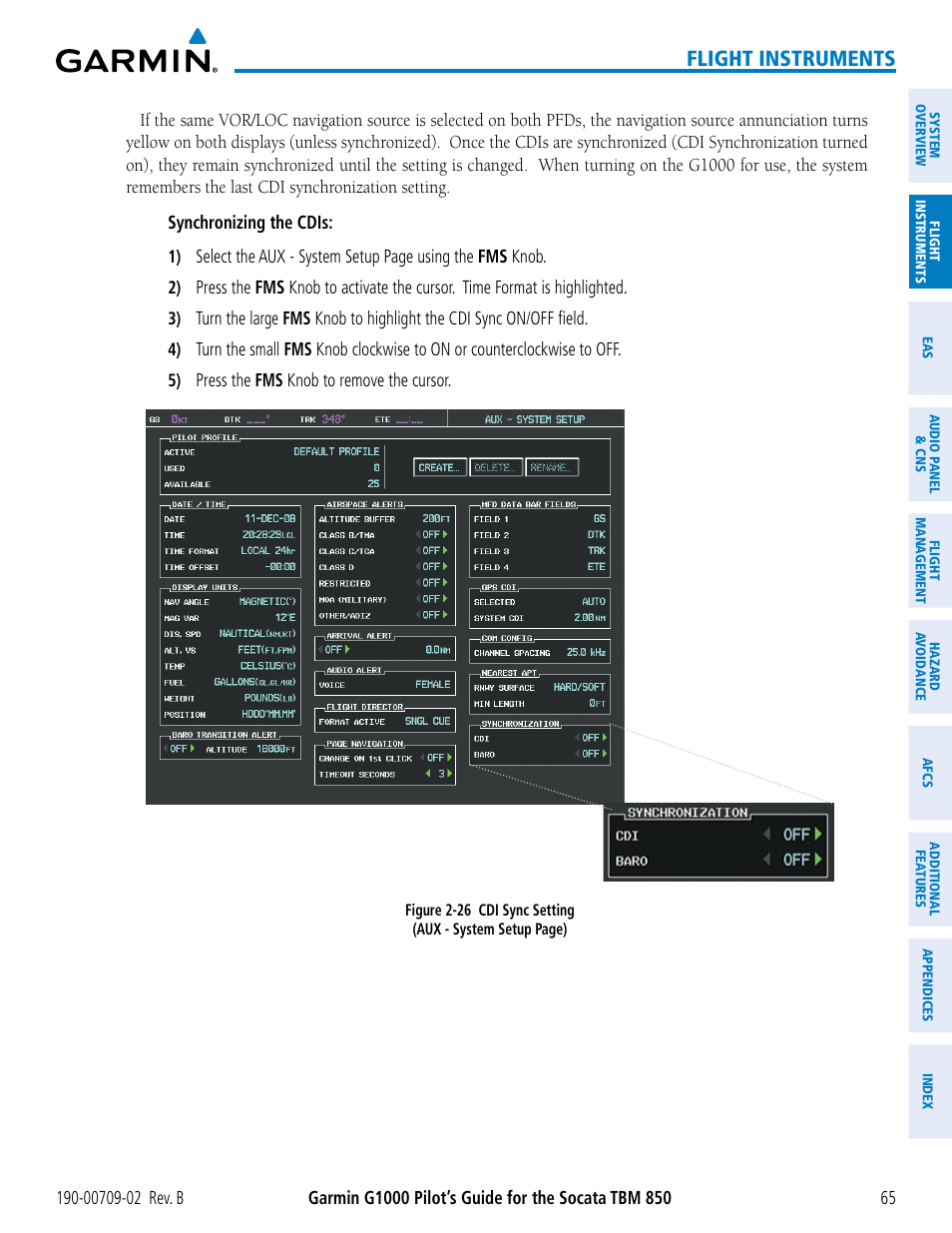 Flight instruments | Garmin G1000 Socata TBM 850 User Manual | Page 79 / 600