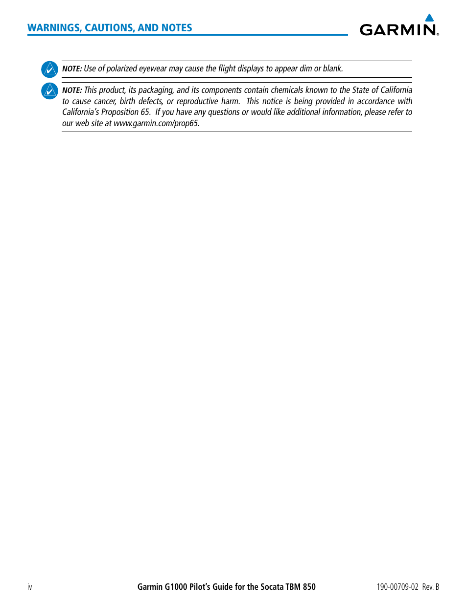 Garmin G1000 Socata TBM 850 User Manual | Page 8 / 600