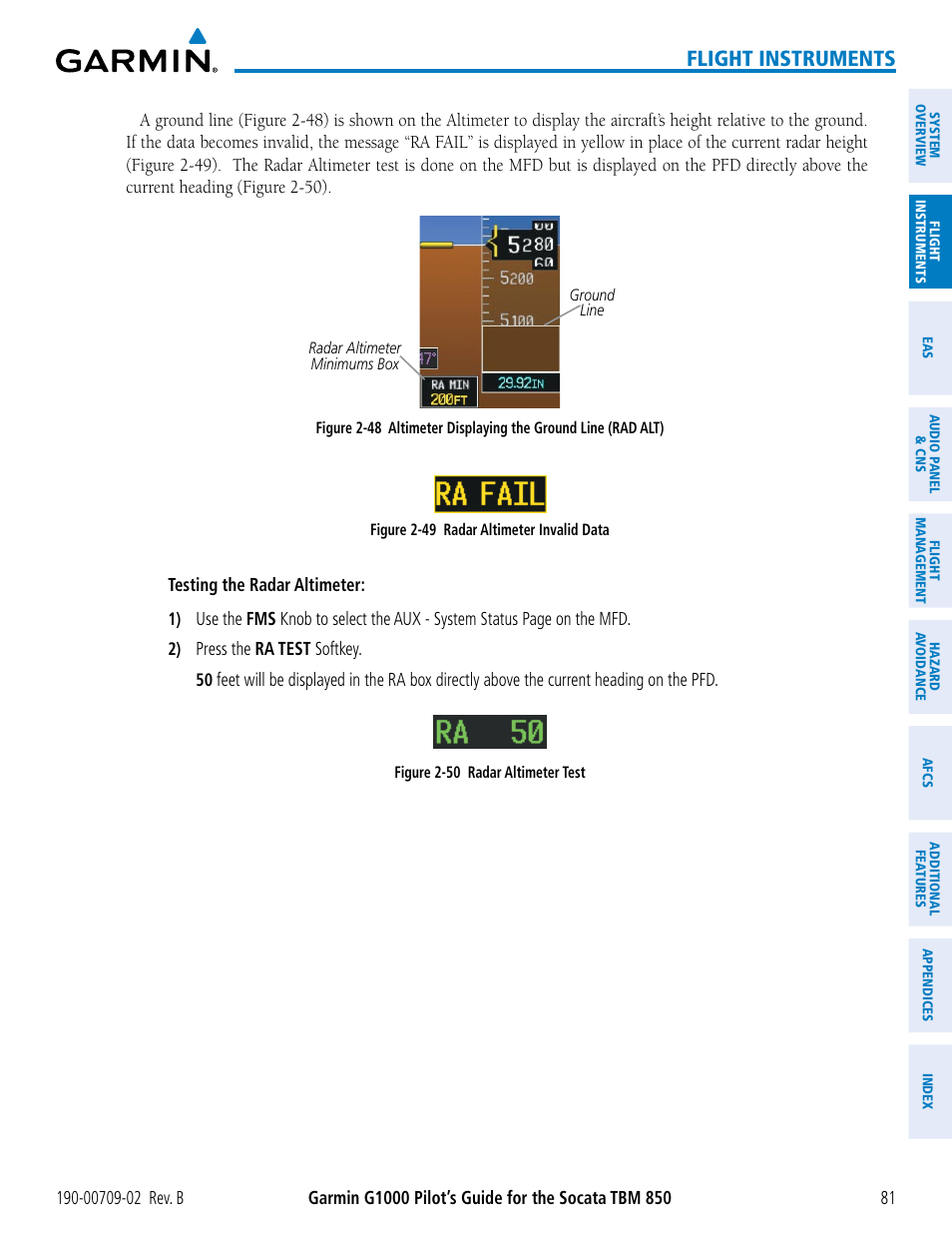 Flight instruments | Garmin G1000 Socata TBM 850 User Manual | Page 95 / 600