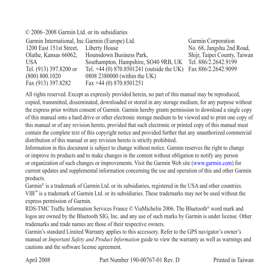 Garmin VIB 10 User Manual | Page 2 / 8