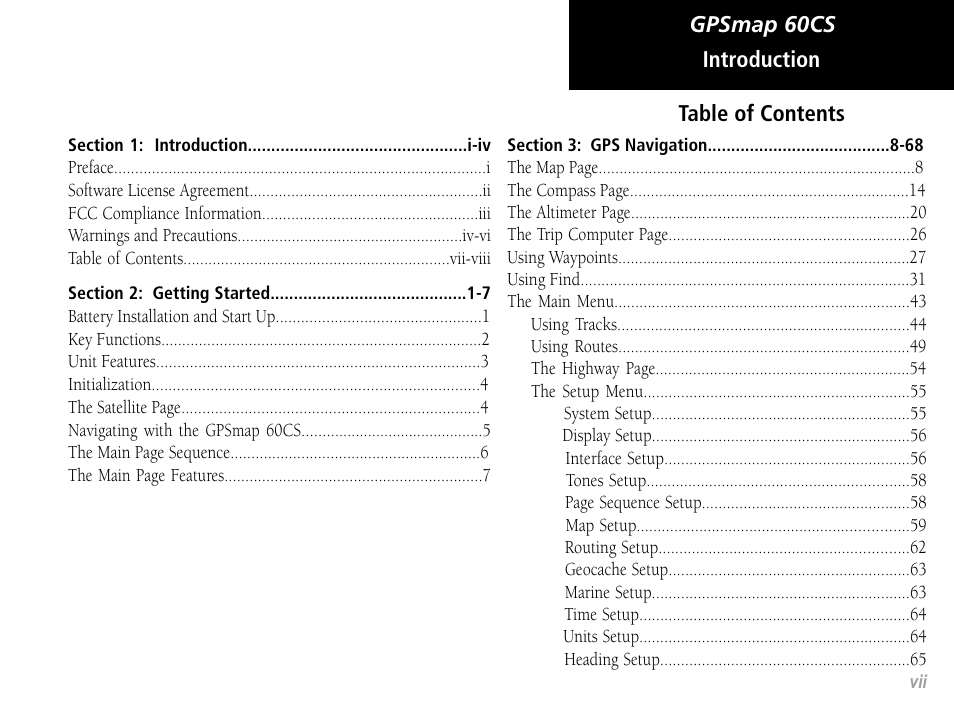 Garmin GPSMAP 60CS User Manual | Page 9 / 108