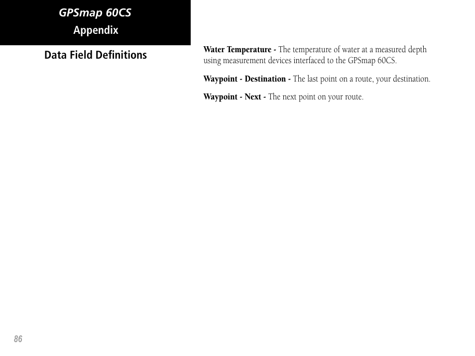 Garmin GPSMAP 60CS User Manual | Page 96 / 108