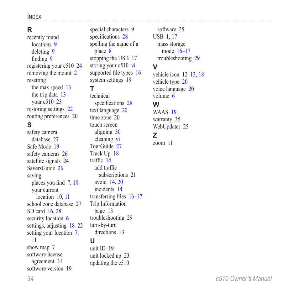 Garmin StreetPilot  c510 User Manual | Page 42 / 44