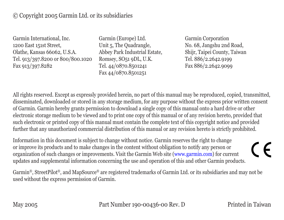 Garmin StreetPilot c330 User Manual | Page 2 / 37