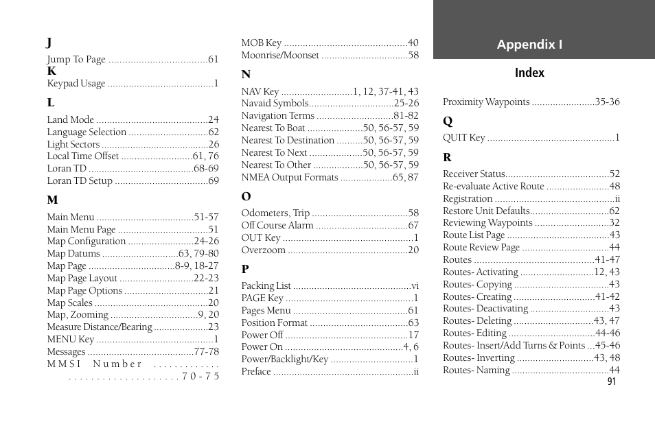 Garmin GPSMAP 232 User Manual | Page 101 / 104