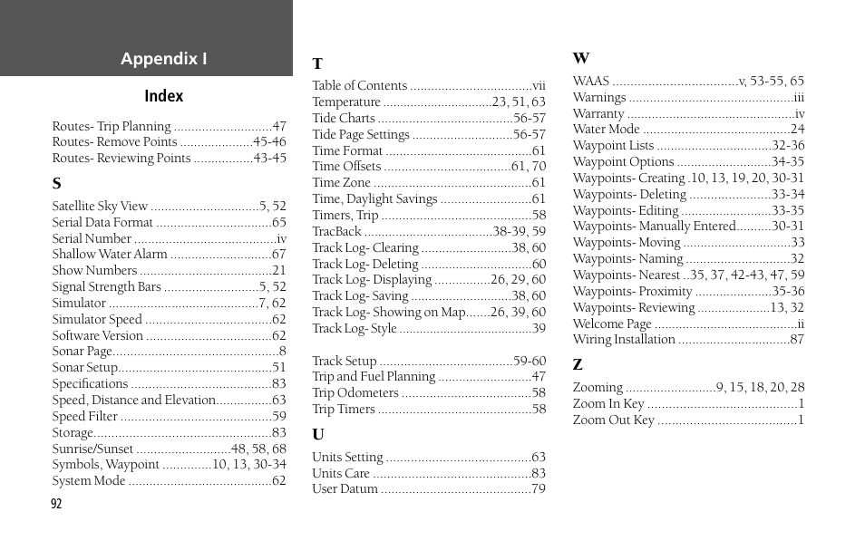 Garmin GPSMAP 232 User Manual | Page 102 / 104