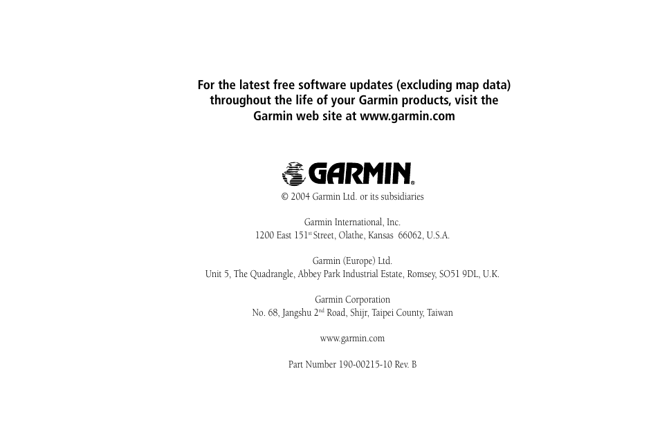 Garmin GPSMAP 232 User Manual | Page 104 / 104