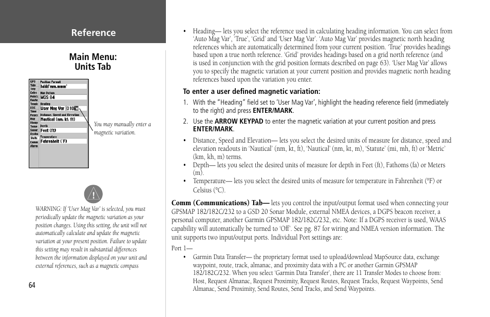 Garmin GPSMAP 232 User Manual | Page 74 / 104