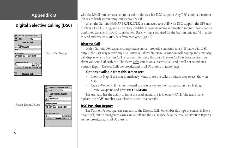 Garmin GPSMAP 232 User Manual | Page 82 / 104
